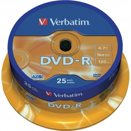 Verbatim DVD-R 16x 4.7GB Bobina 25 Unds