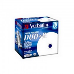 Verbatim DVD+R Printable 16x 4.7GB Caja 10 Unds