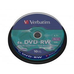 Verbatim DVD-RW ReWritable 4x 4.7GB Bobina 10 Unds