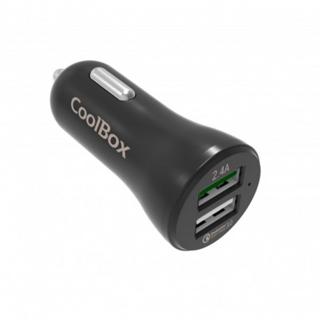 CoolBox Cargador USB de Coche con QC3.0