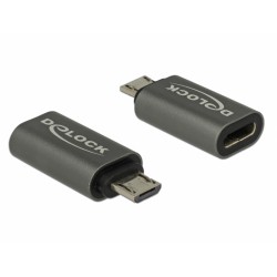 Delock Adaptador USB 2.0 Micro-B macho a USB Type-C™ 2.0 hembra antracita