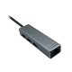 Cable HUB USB 3.0 AISENS A106-0401/ 3 Puertos USB/ 1 RJ45/ Gris