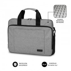 Maletín Subblim Air Padding Laptop Bag para Portátiles hasta 15.6"/ Cinta para Trolley/ Gris