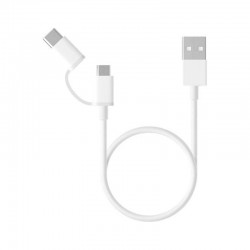 Cable Xiaomi Mi 2-in-1 USB USB 2.0 - Micro USB / USB Tipo-C Macho 30cm Blanco