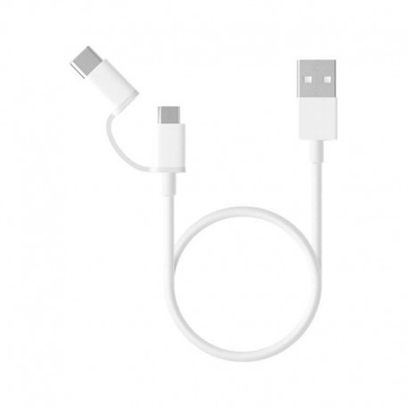 Cable Xiaomi Mi 2-in-1 USB USB 2.0 - Micro USB / USB Tipo-C Macho 1m Blanco