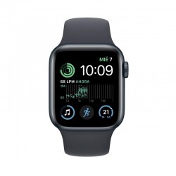 Apple Watch SE GPS 2ª Generación 44mm Aluminio Silver con Correa Sport Negro medianoche