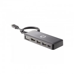 Hub de viaje HP con cable USB TIPO-C // 2xUSB - 1xHDMI - 1xVGA - 1xUSB TIPO-C