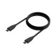 Cable USB 3.2 Tipo-C Aisens A107-0702 20GBPS 5A 100W // USB Tipo-C Macho - USB Tipo-C Macho // Negro
